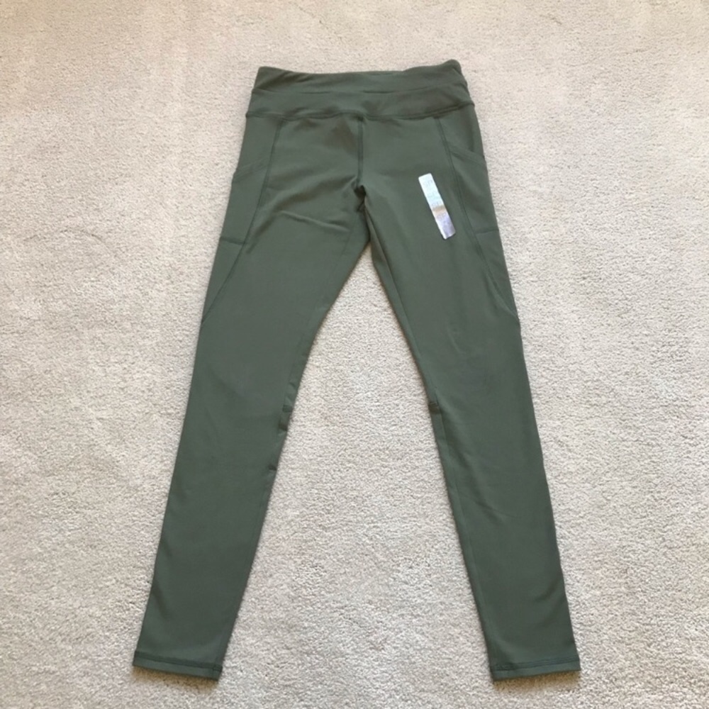 2/$30 nwot forever 21 dark green athletic mesh pocket leggings